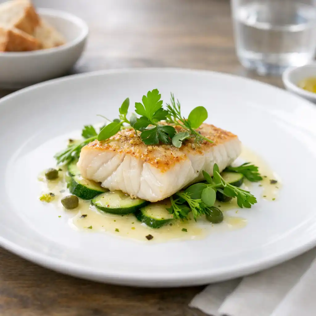 Assiette de poisson délicatement préparée